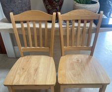 As New - 2 x Very Solid Wooden Kitchen Dining Chairs - Can Deliver