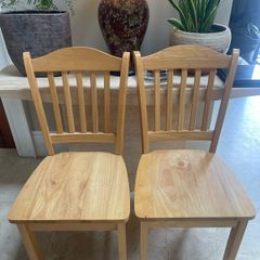 As New - 2 x Very Solid Wooden Kitchen Dining Chairs - Can Deliver