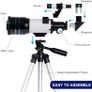 Telescope for Kids & Adults, 70mm Portable Beginner Telescopes with 3 Eyepieces, Height Adjustable Tripod & Phone Adapter Image 6