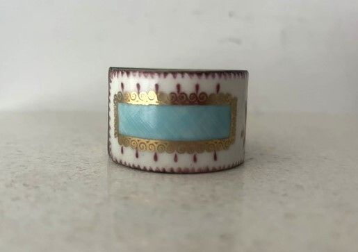 Vintage 1960s M Aichberger Vienna Enamel Napkin Ring