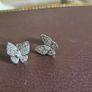 NEW - Silver butterfly necklace and stud earrings Image 4