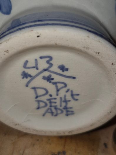 Vintage Delft miniature lidded jar
