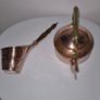 Beautiful Vintage Copper Kettle & Antique Handmade Dovetailed Ladle Set Image 4