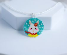 Cute Handmade Beaded Rabbit Necklace