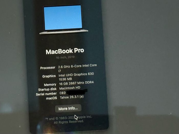 MacBook Pro 16 2019 i7 16GB Radeon 5500M 8GB Excellent Condition Boxed (PRICE DROP)