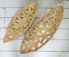 Pair of gold leaf fruit bowl/wall art