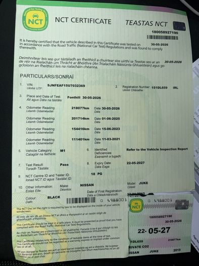 2015 Nissan Juke 1.2 Petrol Manual NCT May 2027