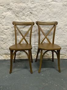 Pair of vintage X back design bentwood chairs.