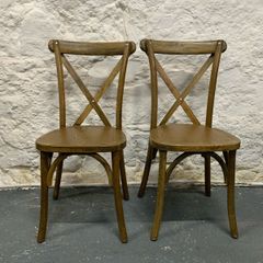 Pair of vintage X back design bentwood chairs.