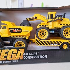 New Bright Toys Mega 4xFours Construction Loader and Gravel Truck