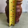 Vintage Jar with a lid / wood urn || hand carved floral ornaments || Hand made / cylinder shape Image 2