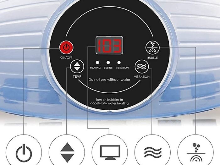 Foot Spa Bath Massager with Heat, Bubble and Vibration, Digital Temperature Control (95-118 Degrees Fahrenheit) and 16 Detachable Massage Rollers for Comfort Feet, Home Use (FREE POSTAGE)