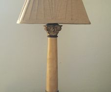 Antique corinthian column alabaster lamp
