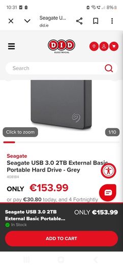 Seagate  Seagate USB 3.0 2TB External Basic Portable Hard Drive