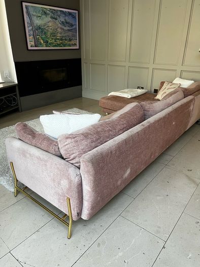 Calligaris Blush Pink Corner Sofa with Chaise Longue