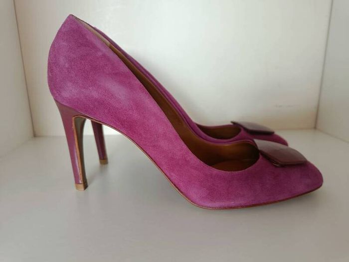 Hobbs London Fuchsia Suede Court Shoes - Size 40