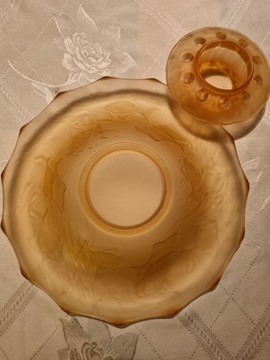 Art Deco Glass Rose Bowl