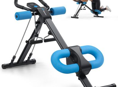 Ab Machine, Abs Workout Equipment, Adjustable Ab Trainer Machine for Abs Workout at Home Gym, Foldable, Knee Protection