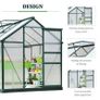 Clear Polycarbonate Greenhouse Large Walk-In Green House Garden Plants Grow Galvanized Base Aluminium Frame w/ Slide Door (6 x 8ft) Image 4