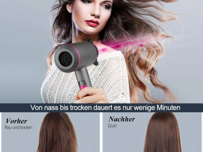 Professional Hair Dryer 2000W Powerful AC Motor Quick Drying Ionic Hairdryer with 2 Speed 3 Heat Setting, Cool Shot Button with 1 Diffuser & 2 Concentrator for Multi Women Man Hairstyles (FREE POSTAGE)