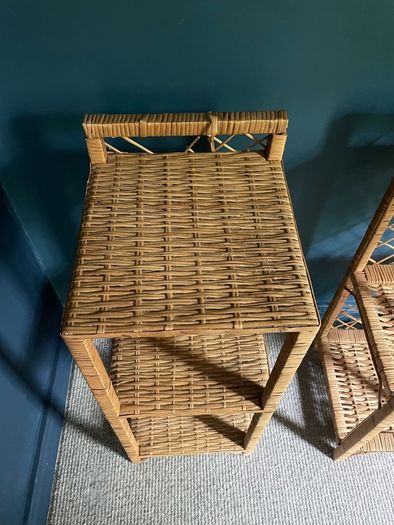 Pair of wicker nightstands