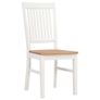 Dining Chairs 2 pcs White Solid Oak Wood Image 2