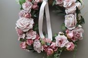 Pink Roses Door Wreath