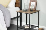 End Table, Side Table and Nightstand, Industrial Style, Heavy-Duty Steel Frame, Living Room Bedroom, Simple Assembly, Honey Brown and Black (FREE POSTAGE)