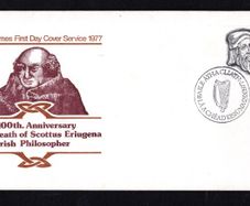 1977 Ireland Anniversaries 1100th Anniversary of Death of Johannes Eriugena (Irish Philosopher)  Commemorative Stamp Illustrated The Irish Times First Day Cover (FDC)