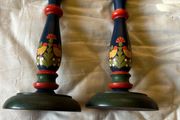 Vintage, Handpainted Hollo Muhely Hungarian Candlesticks