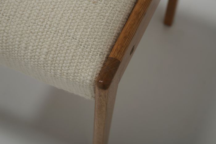 Vintage Studio Donegal Tweed and Oak Stool, 1960s.