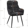 Dining Chair Set of 2 with backrests, Thick Padded Seat armchairs, Easy-Clean Faux Leather and Linen, Sturdy Metal Legs kitchen chairs for Dining and Living Room(Black) Image 7