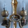 Antique French set of solid brass wall sconces/lights Image 3