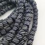 Vintage African white Stripe Black 7.0mm - 7.3mm Glass Beads Necklace Image 5