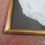 Antique framed embroidered doily Image 2