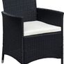3-piece garden furniture set, lounge set, cream-colored cushions - made of PE rattan - table plus two chairs - practical to store, colour: black/cream Image 4