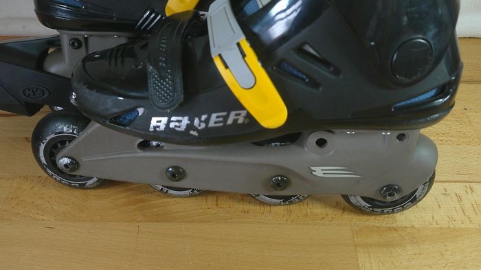 Bauer MVB Inline Skates Rollerblades Black/Yellow Junior / Small AdultUK 3 EU 36 Retro