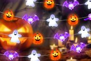 3m 30 LED Halloween Copper Wire String Light With Mini Ghost Pumpkin Bat Waterproof Fairy Atmosphere Lamp Battery Operated