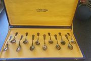 Set of 12 Italian silver espresso spoons