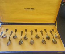 Set of 12 Italian silver espresso spoons