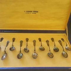 Set of 12 Italian silver espresso spoons