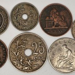 Belgium Mixed Date Coin Lot 1862 1906 1905 1923 1925 7 Coin Lot