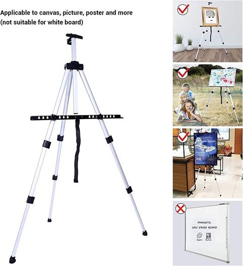 66"/167cm Easel Stand Tabletop and Floor Art Easel, from 21" to 66" Height Adjustable Picture/Poster/a2 a3 a4 Canvas Display Stand with Carry Bag