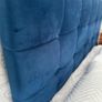 Upholstered double bed frame - navy velvet Image 4
