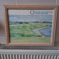 The Island Golf Club,Dublin,Ireland. Club Centenary Hard Back Book And Framed Print Of The Fifth Hole To Mark The Centenary Of The Club In 1990. Fantastic Pieces Of Golf Memorabilia.