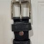 CK "CHARLES KEEPER" black genuine leather belt, Italy design 135cm Image 2