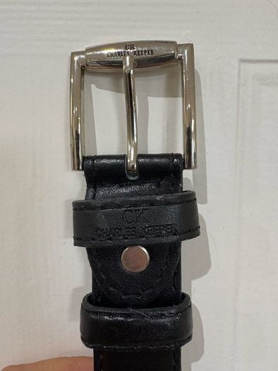 CK "CHARLES KEEPER" black genuine leather belt, Italy design 135cm