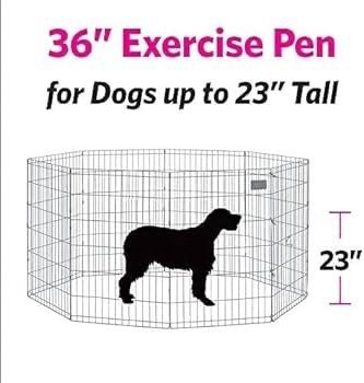 NEW SALE | 8 Panel Playpen Suitable for Dogs/Puppies/Cats & Rabbits foldable ideal for Indoor/Outdoor use puppy play pen (91cm, Black)