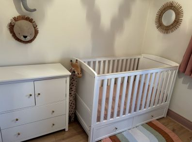 Cot Bed and Dresser Set