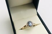 Vintage Tanzanite &amp; Diamond Cluster Ring